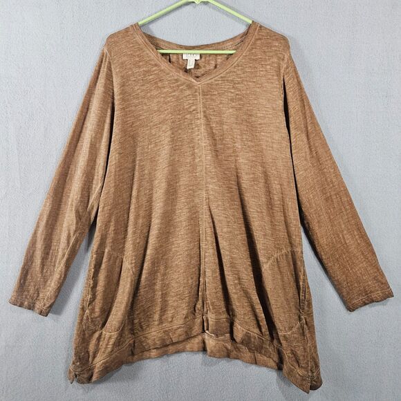 Lot of 4 LOGO Women's Large Tunic Tops Jersey and Henley Pockets Casual - Picture 6 of 9